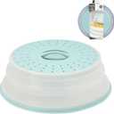 Tovolo Microwave Splatter Cover for Food Medium Blue Haze Dishwasher Safe, Collapsible Reusable Cover for Food in Microwave Uses BPA Free Safe Silicone, 10 Inch Vented Microwave Cover