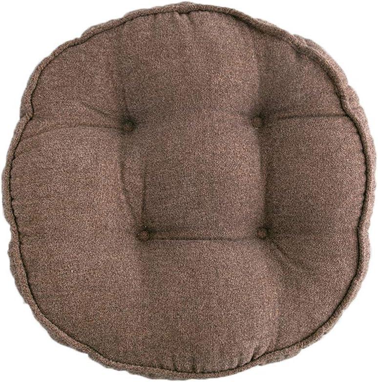 vctops Soft Chair Pads 18 inch Diameter Super Comfy Thicken Solid Color Round Seat Cushion for Kitchen Dining Room Office Chairs (Coffee,18" x 18")
