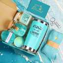 Retirement Gifts for Woman 2026, Happy Cool Retirement Gifts for Women Coworker, Teacher, Boss, Nurse, Friends, Mom, Retirees, Retired Free and Fabulous Funny Spa Gift Basket, 8 pcs (Teal)