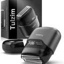 Electric Foil Shaver for Men: Mini Electric Razor for Face - IPX7 Waterproof Cordless Razor with LED Display - 3 Floating Blade USB-C Fast Rechargeable for Travel & Home - Carbon Gray