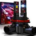 LIGHTENING DARK H11 Light Bulb, H8 H9 H11 Fog Bulbs 6500K Xenon White Extremely Bright Wireless Fanless (Pack of 2)