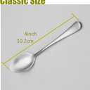 Wesdxc56 Demitasse Espresso Spoons, Mini Coffee Spoon, 4 Inches Stainless Steel Small Spoons for Dessert, Set of 6Silver)