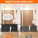 Pawtners Retractable Baby Gates Extra Wide, 41" Tall Extends up to 71" Wide, Dog Gate Indoor for Stairs, Pet Gate with Support Rods for Doorways Hallways Indoor & Outdoor-Black