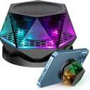 Portable Bluetooth Speaker with RGB LED Lights, Wireless Connectivity, Type-C Charging, 800mAh Battery, Black