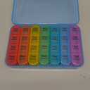 Daviky Pill Organizer, Daily Pill Box 7 Day, Weekly Pill Organizer 4 Times a Day, Large Travel Pill Case with 28 Compartment to Hold Medicine, Vitamin and Supplement (Blue)