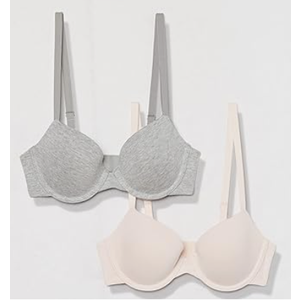 Amazon Essentials Women's Demi Cup Cotton Bra, Pack of 2, 36D