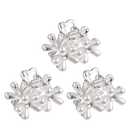 3pcs Small Rhinestone Pearl Hair Claws - Mini Alloy Jaw Clips, Clamps, and Hairpins for Women