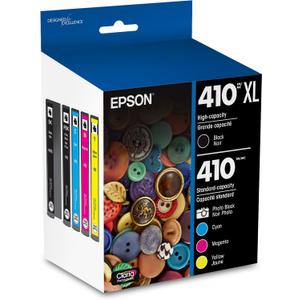 EPSON 410 Claria Premium Ink High Capacity Black & Standard Color Cartridge Combo Pack (T410XL-BCS) Works with Expression XP-530, 630, 640, 7100, 830