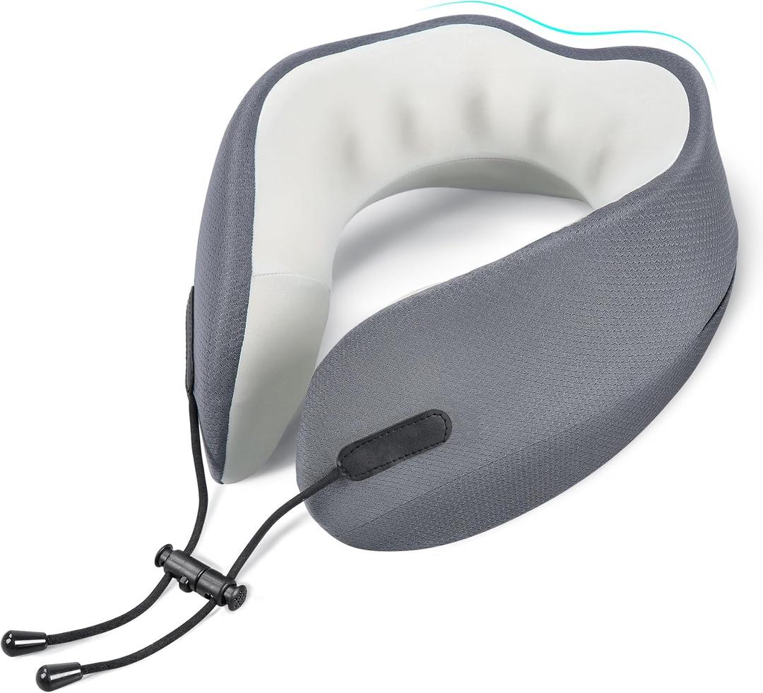 Cozyhealth Travel Neck Pillow for While Sleeping on Airplane, Memory Foam Comfort Travel Pillow, Gently Neck Head Support Sleeping Rest, Airplane Car and Home Use (Large)