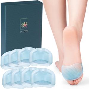 Metatarsal Pads for Women and Men, 8PCS Ball of Foot Cushions for Metatarsalgia Neuroma Mortons Pads Atrophy Burning Sensations Relieve Pain (Blue(4 Pairs))