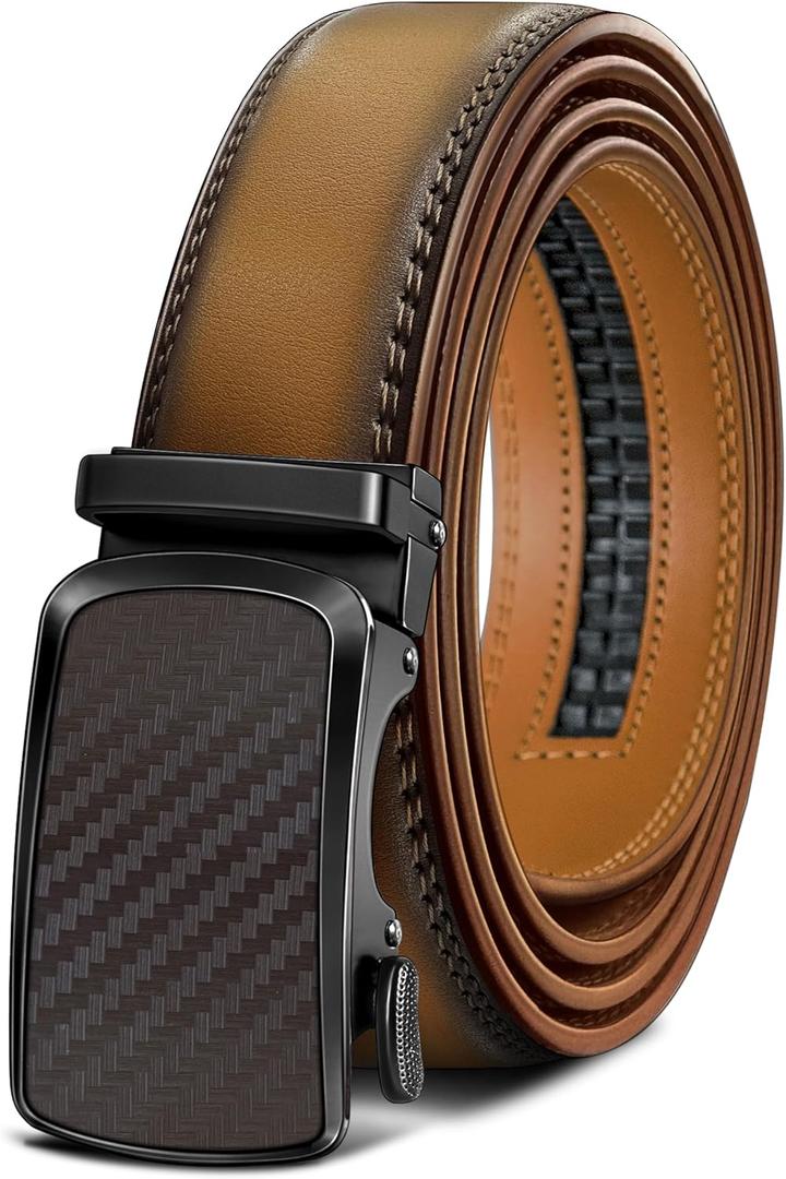 BULLIANT Men's Belt,Brand Ratchet Belt Of Genuine Leather For Gift Men Dress,Size Customized (Tawny4454)