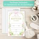 2 x Baptism Invitation Card, Blush Pink Floral And Bow Christening Invitations For Girls, First Holy Communion Fill In Invites, Religious Celebration Decorations Baby Shower Supplies, 08