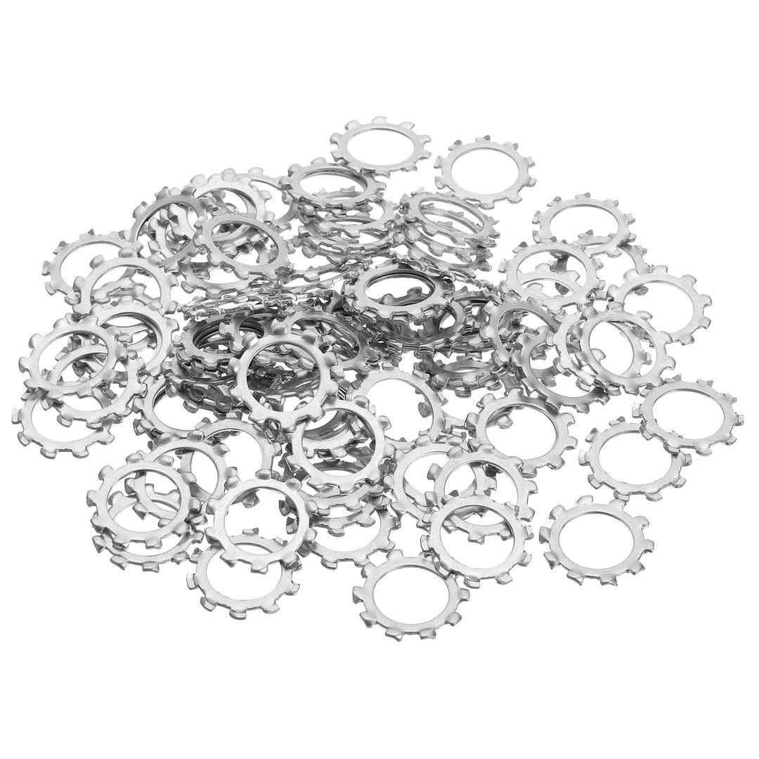 uxcell 100 Pcs 304 Stainless Steel External Tooth Lock Washers, M14 Star Locking Washers for Screw Bolt Mechanical Equipment Fasteners, Silver