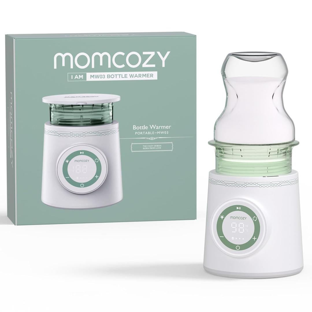 Momcozy Portable Bottle Warmer for Travel, Double Leak-Proof Travel Bottle Warmer with Fast Heating, Safety Material Baby Bottle Warmer for Dr. Brown, Philips Avent, Medela, Tommee Tippee, Comotomo (Green)