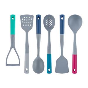 Met Lux Silicone Utensil Sets, 10 Nylon Head Cooking Utensil Sets - 6 Pieces Per Set, High-Heat Tolerance, Gray And Assorted Nylon Kitchen Utensils, For No-Stick Cookware - Restaurantware