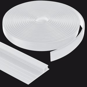 Pushglossy 28 ft Vinyl Sliding Screen Door Bug Seal Strip Adjustable Width 3/4" to 1-3/8" Bug Strip Screen Door Weather Stripping Side Insect Draft Stopper Seal for Window Patio Frame Filler(White)