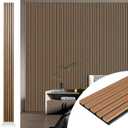 Art3d 4pcs-107 x 8in Slat Acoustic Panel for Wall and Ceiling, 3D Fluted Sound Absorbing Panel with Wood Finish, Walnut