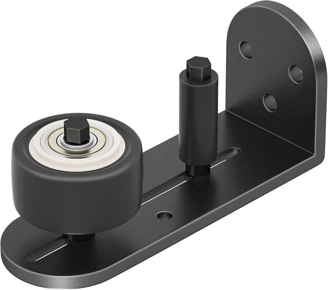 Sliding Barn Door Floor Guide, Quiet Bearing, Barn Door Adjustable Rubber Rollers, Barn Door Floor Track, Flush Bottom, Round Edge Design, 4.49" L*1.57" W*1.97" H