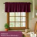 Burgundy Valance Curtains 2 Pack, 54x18 Inches, 100% Cotton, Rod Pocket Window Valances, Semi Sheer Short Curtain for Kitchen, Farmhouse, Caf, Bedroom, Bathroom, Living Room Dcor