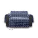 Snugglesinto Soft Faux Fur Sofa Cover Thick Shaggy Fuzzy Sectional Couch Cover Non-Slip Plush Sofa Slipcover Furniture Protector for Kids, Pets(Loveseat, NobleGrey-Bubble)