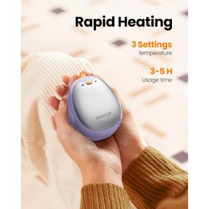 Gaiatop Magnetic Hand Warmers Rechargeable 1 Pack, 3 Settings Pocket-Sized Cute Penguin, Fast Hot Hands Reusable Portable Electric Heater for Camping Hunting Golf, Gifts for Women Men