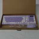 Wireless Keyboard and Mouse Combo, Full-Sized Wireless Keyboard and Adjustable DPI Mouse, 2.4GHz USB Receiver, Silent Keyboard and Mouse for PC, Windows, MAC, Desktop, Laptop(Purple)