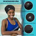 Alepo Extra Large Swimming Cap Women Men, Durable Silicone Swimming Hat Long Hair with Ear Protection, Unisex Adults Swim Caps for Long Thick Curly Hair & Dreadlocks Braids Weaves Afro Hair, Black