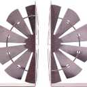 Rustic Windmill Bookends  Vintage Farmhouse Barn Decor for Shelves | Decorative Book Holders for Home & Office