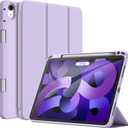 JETech Case for iPad Air 11-Inch M4/M3/M2 (2026/2025/2024), iPad Air 5/4 (2022/2020 5th/4th Generation 10.9-Inch) with Pencil Holder, Slim Tablet Cover with Soft TPU Back (Purple)