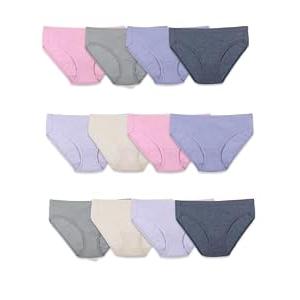 Fruit of the Loom Women's Beyondsoft Underwear (Regular & Plus Size), Bikini-Cotton Blend-12 Pack Assorted Colors, 5