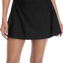 beautyin Women's Solid Swim Skirt Build-in Brief Tummy Control Tankini Bottoms (X-Large)