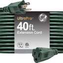 GE Outdoor Extension Cord, 40 Ft, Grounded Heavy Duty Extension Cord, 16AWG 3 Prong Extension Cord Outdoor, Outside Extension Cord, Long Extension Cord ETL Listed, Green Outdoor Extension Cord 81601