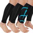 3 Pairs Calf Compression Sleeve with Zipper 20-30mmhg Leg Compression Sleeve Calf Brace Zipper Socks No Foot Sleeves for Men Women Support Running Shin Splints