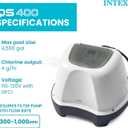 INTEX Krystal Clear Saltwater Pool Chlorine System for Above Ground Pools up to 4,500 Gallons, Pool Cleaner with Automatic Timer and Self Cleaning