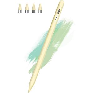 Stylus Pen for Touchscreen, DOGAIN Stylus Pen for iPad, POM Tip Rechargeable Active Pencil, Digital Pencil Compatible with Apple iPad/Pro/Air/Mini/iPhone/iOS/Android and Other Touch Screen(Yellow)