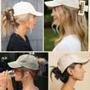 Hat-Friendly Claw Clips for Baseball Caps - 4 Pcs Trucker Hat Hair Clips for Women, Claw Clips for Thick Hair Hat Hairstyles, Gifts Hair Accessories