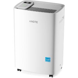 4500 Sq.Ft Energy Star Dehumidifier for Basement, ANDTE 52 Pints Home Dehumidifiers with Drain Hose & Tank for Large Room, Bathroom, Smart Humidity Control, Touch Control Panel, Auto Defrost