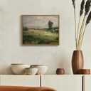 SHENIFY Vintage Landscape Framed Canvas Wall Art The Vast Grassland Classic Wall Prints Modern Farmhouse Bathroom Office Decor - 11x14in Natural Framed (Wilderness)