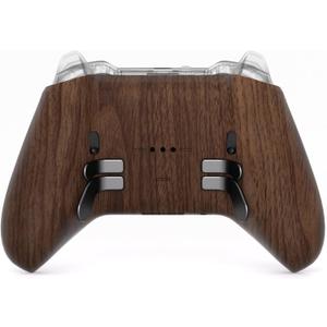 eXtremeRate Replacement Bottom Shell Case for Xbox Elite Series 2 Controller, Wood Grain Back Housing Shell Cover for Xbox Elite Series 2 Core Wireless Controller Model 1797