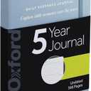 Oxford One Line a Day 5 Year Journal, Daily Keepsake Memory Book with Undated Entries, 366 Pages, 5.6 x 8.3, Pale Blue Hardcover, Ribbon Markers and Pocket for Photos and Mementos (1017048)
