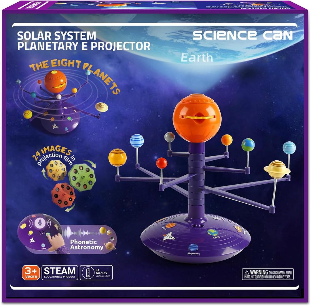 Science Can Solar System for Kids, Talking Astronomy Solar System Model Kit, Planetarium Projector with 8 Planets STEM Space Toys for 3 4 5+ Years Old Boys Girls (Purple) Science Can Solar System for Kids, Talking Astronomy Solar System Model Kit, Planetarium Projector with 8 Planets STEM Space Toys for 3 4 5+ Years Old Boys Girls (Purple)