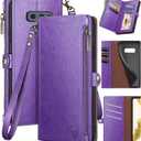 XcaseBar for Samsung Galaxy Note 8 Wallet case with Zipper Credit Card Holder【RFID Blocking】, Flip Folio Book PU Leather Phone case Shockproof Cover Women Men for Samsung Note8 case Purple