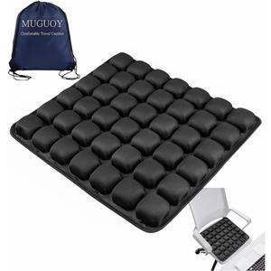 MUGUOY Travel Cushion Airplane Seat, Portable Airplane Seat Cushion for Long Flights,42 Bubbles Pressure Relief Inflatable seat Cushion for Air Travel