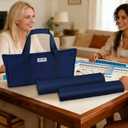 Empty Mahjong Bag, Blue Soft American Mahjong Bag with Two Wrappers (Case Only, Mahjong Tiles, Trays and Mah jong Racks/Pushers not Include)