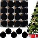 3.15" Black Velvet Christmas Ball Ornaments Set, 16 pcs Flocked Matte Black Xmas Tree Decoration, Large Shatterproof Decorative Hanging Balls for Party Holiday Wreath Garland Home Décor