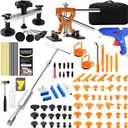 Professional Paintless Dent Repair Kit,Dent Puller Kit with Golden Lifter, Bridge Puller, Slide Hammer T-Bar, Suction Cup for Car Auto Body Hail Damage or Door Ding Removal
