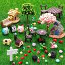 Skylety 64 Pieces Fairy Garden Accessories Mini Animals Ornament Kit Animal Figurines Miniature Micro Landscape Accessories for Dollhouse Decoration Plant House DIY Craft Decor