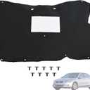 Front Engine Hood Sound Heat Insulation Cotton Pad Fit for Honda Accord G8 2008 2009 2010 2011 2012 2013 Soundproofing Cover Accessories│Hood Liner Shield│Fireproof Rug│with Nine Screws