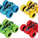 Pull Back Cars Double-Sided Friction Powered Vehicles Flips Shockproof Inertia Cars Pull Cars for Boys Girls Toddler Birthday Gift Age 3+ Years Old( 4PCS)