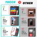 TUCCH Case Wallet for Galaxy S26, Kickstand [RFID Blocking] 3 Card Holder, Folio Magnetic PU Leather [TPU Shockproof Interior Case] Protective Folio Cover Compatible with Galaxy S26 6.3" 2026, Black